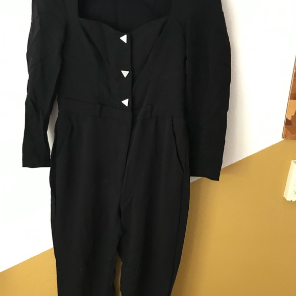 & Other Stories long sleeve black jumpsuit with sparkly buttons - Picture 6 of 6